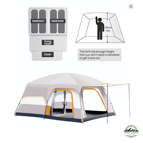 4-6 Person Camp Tent, Sunscreen, Anti-mosquito, Portable Tent, Suitable For Outdoor Camping