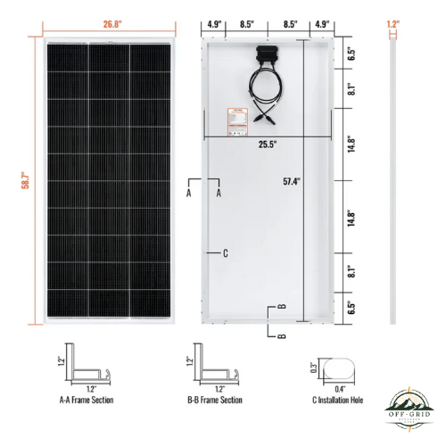 Best Solar MEGA 200 Watt 12 Volt Monocrystalline Solar Panel